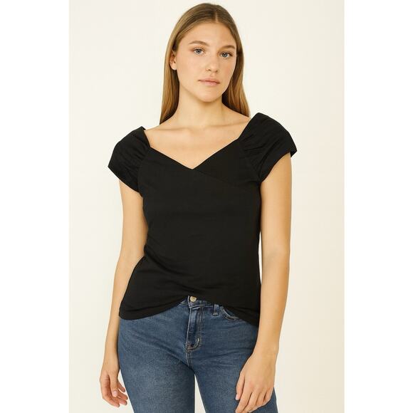 5 for 20 Banana Republic Soft Stretch Black Top (Size S) - Picture 1 of 5